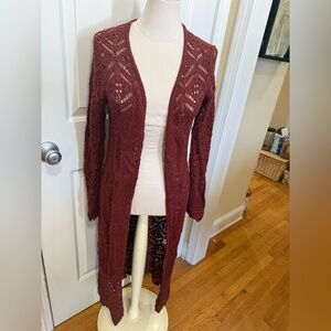 Freshman Maroon Open-Front Cardigan